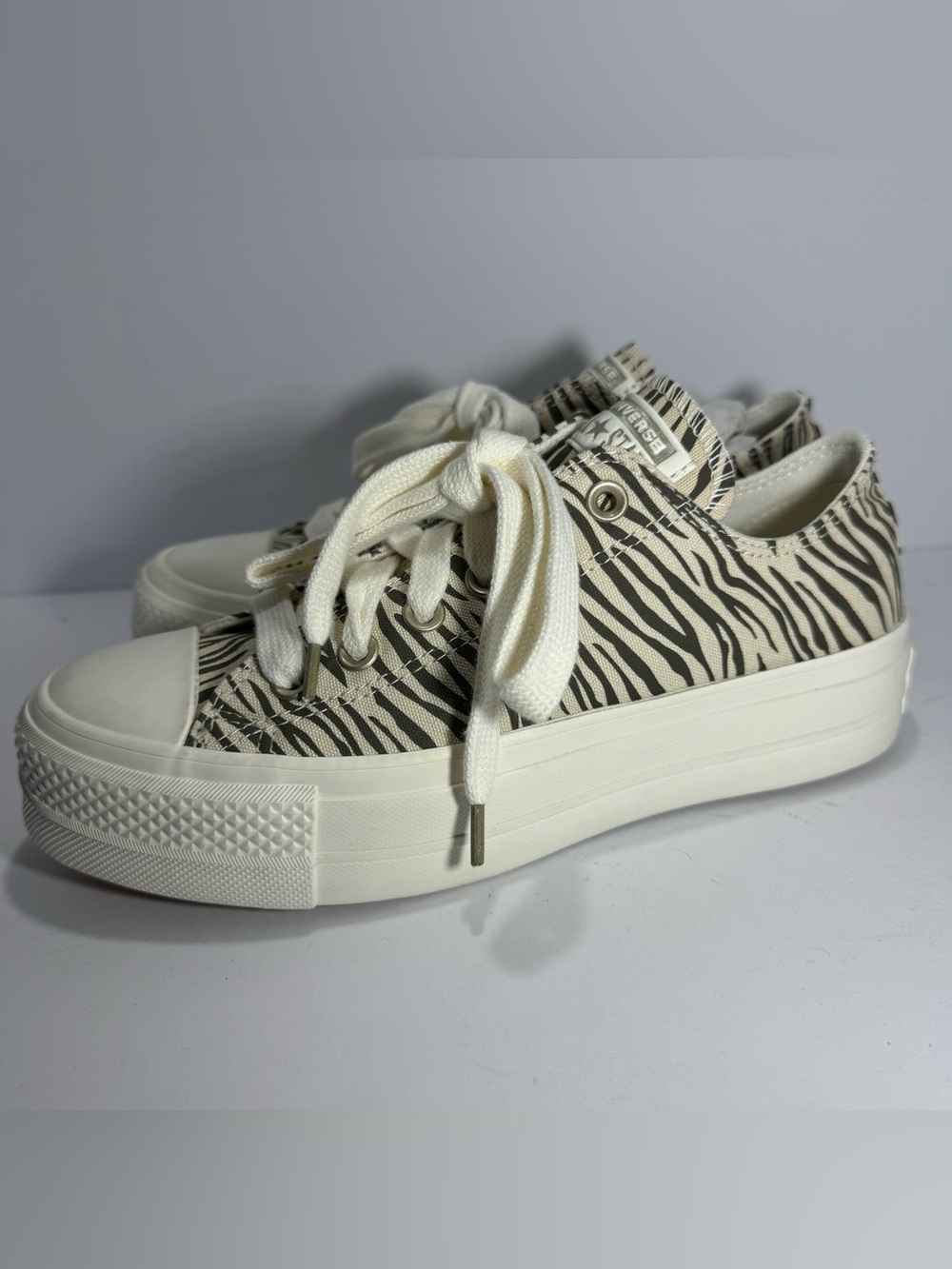 Converse All Star Platform Zebra-Print Sneakers lift stripes chucks Wild pop